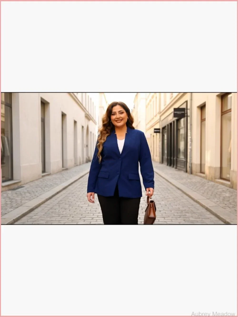 Plus Size Business Blazer Notch Collar Single Button Long Sleeve Office Work